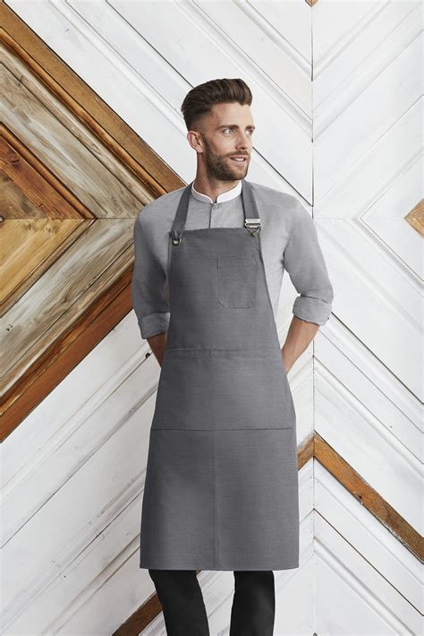 canvas clip bib apron grey apron bib apron restaurant uniforms