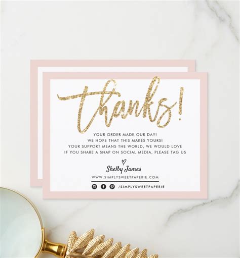 Business Thank You Modern Chic Gold Glitter Script Zazzle Business