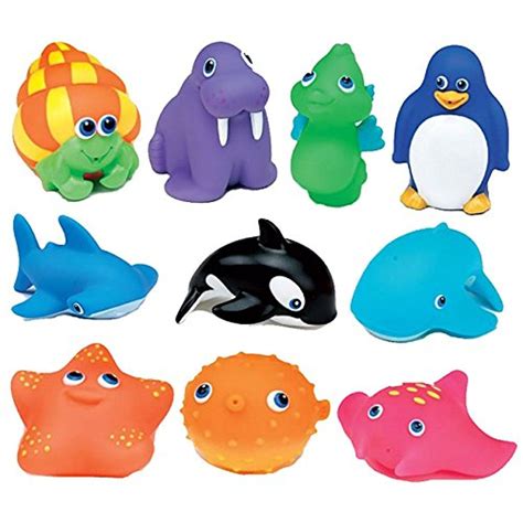 squirtin sea buddies pack of 10 by munchkin 18004 3 5 inches long x 3 5 inches wide x 11