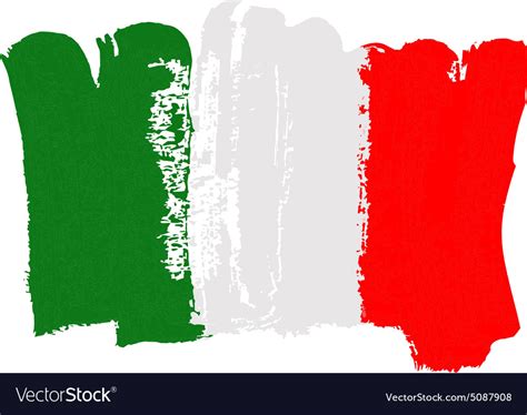 Italian Flag Painted By Brush Hand Paints Art Vector Image