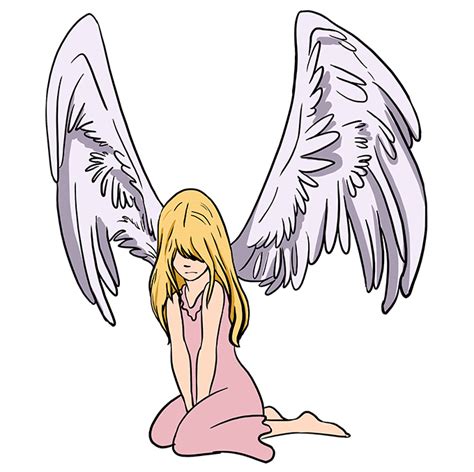 Easy Fallen Angel Drawing Easy Fallen Angel Broken Wing And Fixed Wing