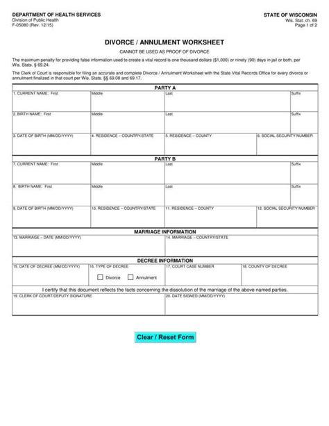 8 Divorce Worksheets Breaking Up The Legal Way Pdf Free And Premium Templates