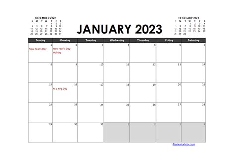 Monthly 2023 Excel Calendar Planner Free Printable Templates