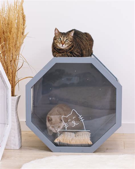 Modern Cat Bed Wooden Cat House Indoor Cat Furniture Cat Etsy