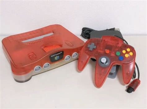 Tested Nintendo 64 N64 Console System Water Melon Clear Red