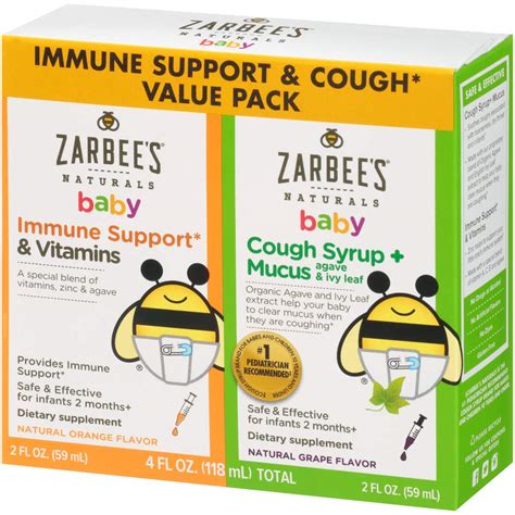 Mua Zarbees Naturals Baby Immune Support And Vitamins And Baby Cough Syrup