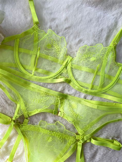 Neon Glow Neon Lace Sexy Lingerie Sensual Lingerie Womens Etsy