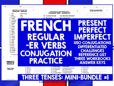 French Er Verbs Conjugation Mini Bundle 1 Teaching Resources