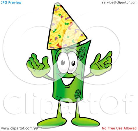 Clipart Picture Of A Rolled Money Mascot Cartoon Character Wearing A