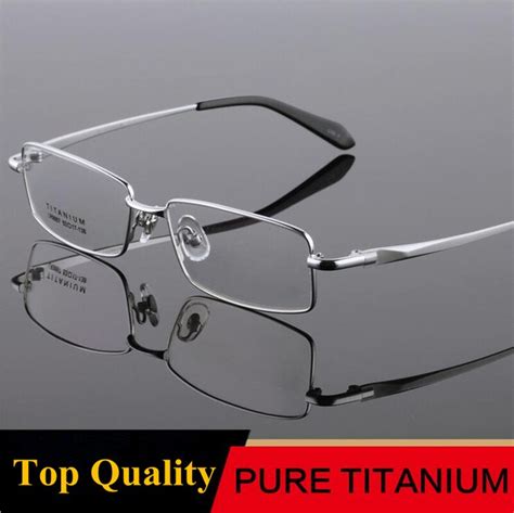 pure titanium men full rim eyeglass frames luxury business glasses prescription myopia rx able