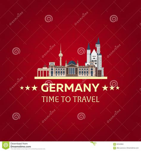Travel To Germany, Berlin Poster Skyline. Reichstag, Brandenburg Gate ...