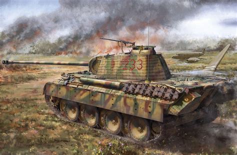 Pzkpfwv Ausfa Panther Early Prod W Zimmerit German Soldiers Ww2