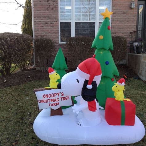 Airblown Inflatable Prototype Snoopy Christmas Scene Homemade