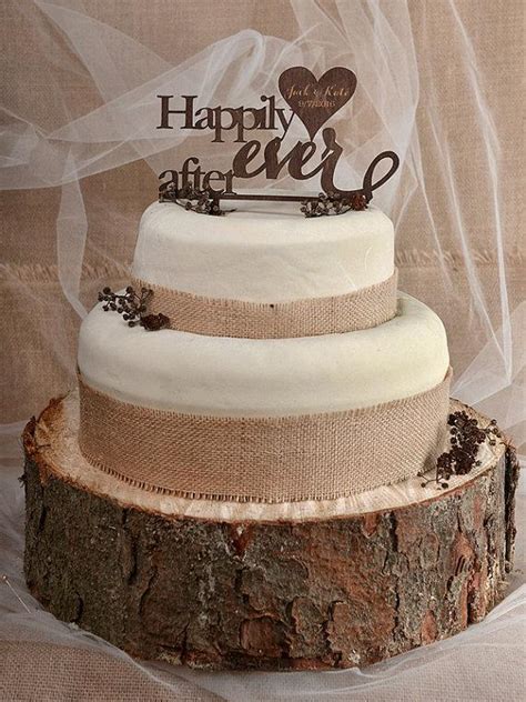 Rustic Cake Topper Wood Cake Topper Happily Ever After Cake Topper