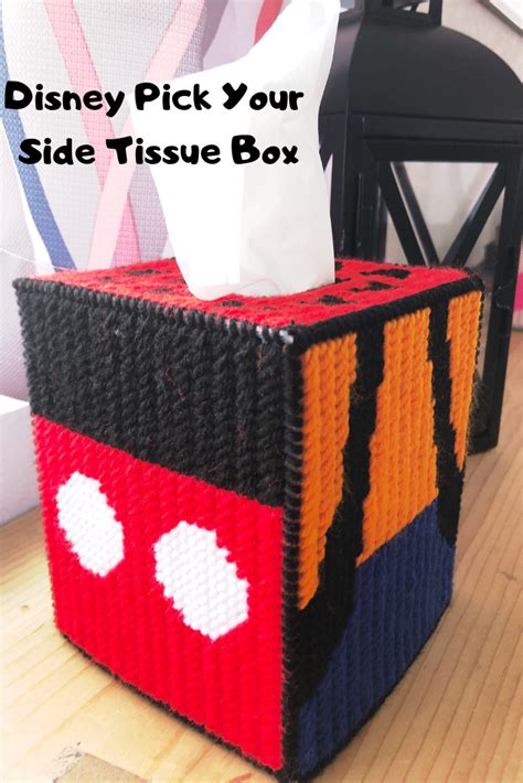 Disney Pick Your Side Plastic Canvas Tissue Box Pattern Diy Party Mom