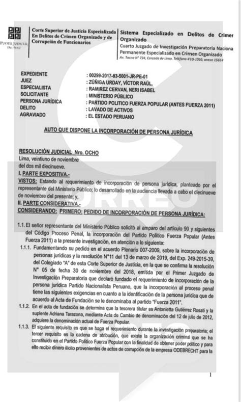 Quiero reconocer el primer lugar de pedro castillo en esta primera encuesta. Fuerza Popular es incorporada en la investigación del caso ...