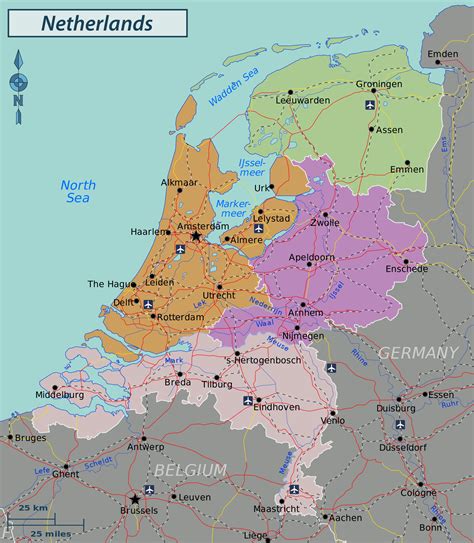 large detailed administrative and road map of netherlands holland netherlands large detailed