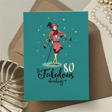 80th Birthday Card For Her Fabulous 80 80th Birthday Cards