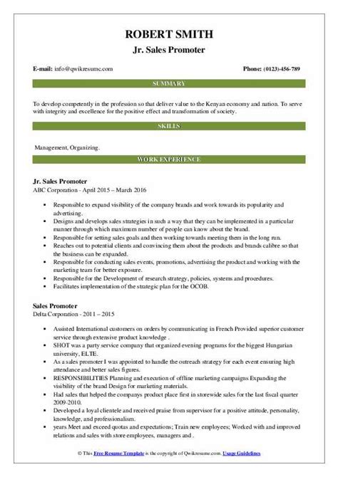 Market managers are employed by companies from various industries and are responsible for performing market research, segmenting publics, detecting prospective customers, creating and implementing marketing campaigns, identifying stakeholders. Sales Promoter Resume Samples | QwikResume