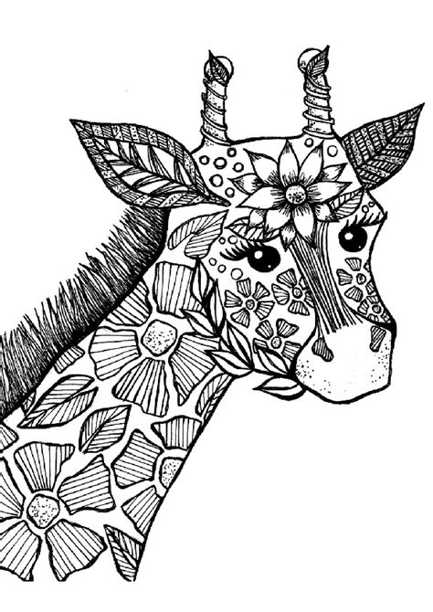 Mandala Adult Hard To Color Giraffe Coloring Pages Print Color Craft