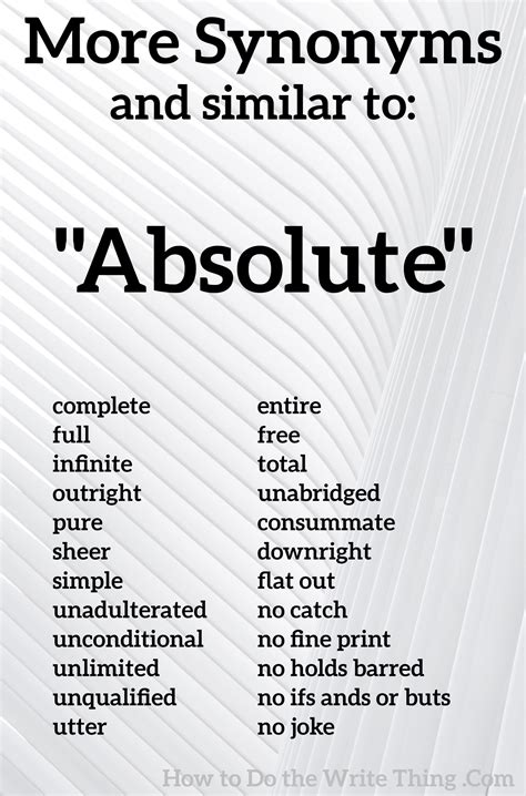More synonyms for Absolute in 2021 | English vocabulary words learning ...