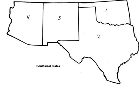 Southwest States Map Diagram Quizlet