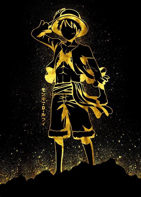 Golden Luffy Poster By Eternal Art Displate In 2022 Manga Anime
