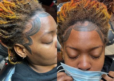 Edging On Crazy Woman Tattoos Permanent Edges On Her Forehead