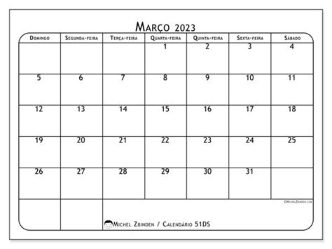 Calendário De Março De 2023 Para Imprimir 621ds Michel Zbinden Pt