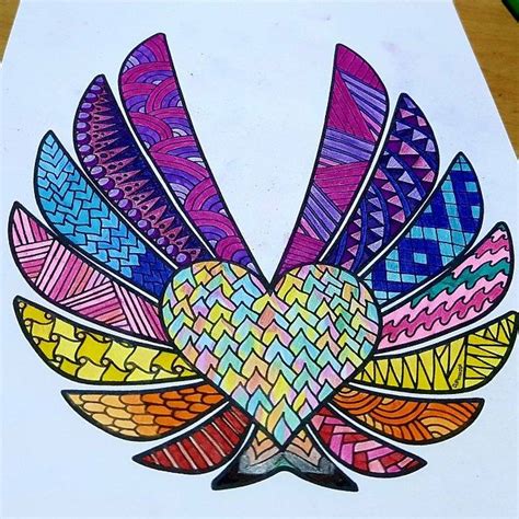 Get started with a free account. Heart & Wings PDF Zentangle Coloring Page | Etsy in 2020 | Coloring pages, Mandala design art ...