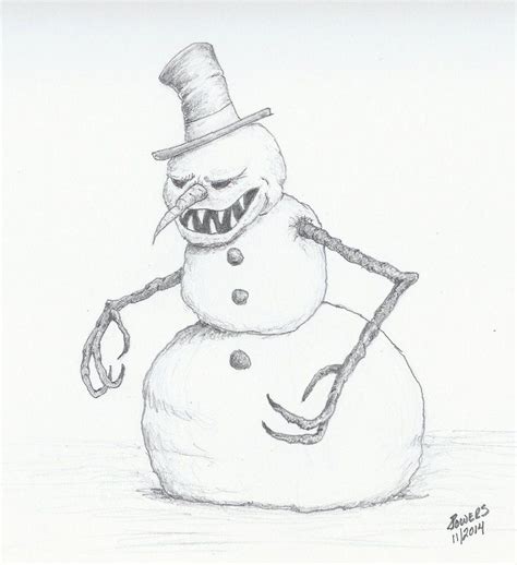 Evil Snowman With Images Creepy Christmas Drawings Sketches
