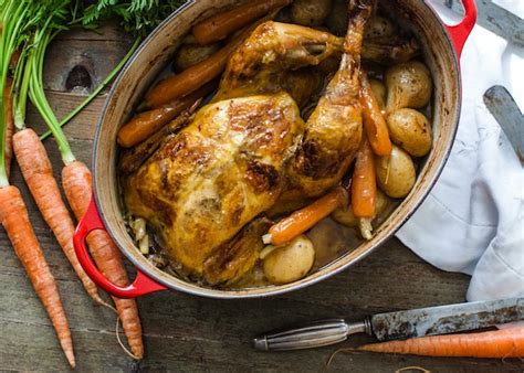 Poulet en cocotte au vin blanc