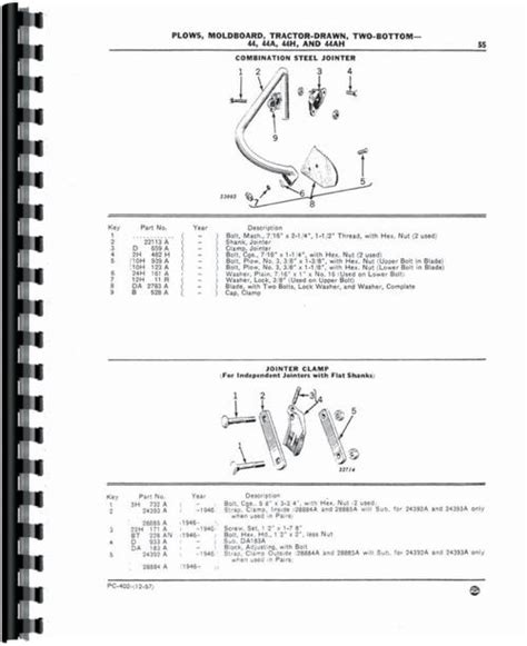 John Deere 44 Plow Parts Manual