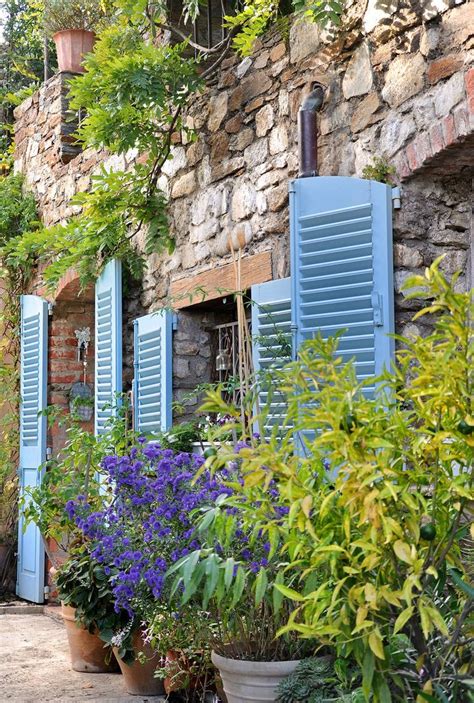 Best French Blue Shutters Provence Images On Pinterest Cottages