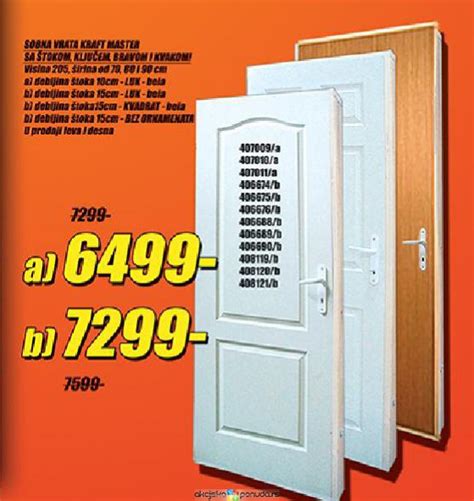Sobna Vrata Kraft Master Sa štokom I Kvakom Debljina štoka 10 Cm Cena