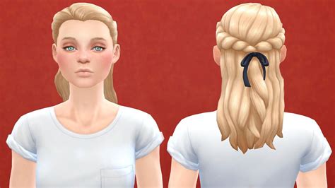 Pickypikachu Hairstyle Converted For Females Sims 4 Hairs Bow