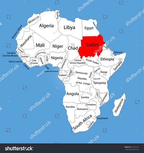 Republic Sudan Vector Map Silhouette Isolated Stock Vector Royalty Free 315916121 Shutterstock