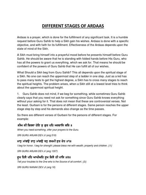 Different Stages Of Ardaas Pdf Business