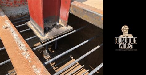 What we can't see in the photo is if the carpenter put extra blocking under the exterior bottom wall plate so the load is transferred to the poured, or cast, concrete foundation wall. The Foundation Works: Base of steel frame hung in place ...