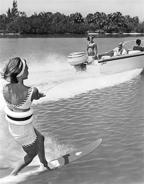 Young Woman Slalom Water Skis Photograph By Underwood Archives
