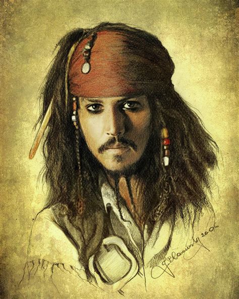 Original Coffee Painting Captain Jack Sparrow Painting Art