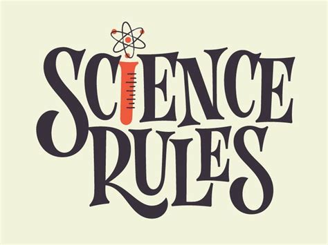 Science Rules Retro Logo Design Lettering Design Science Rules