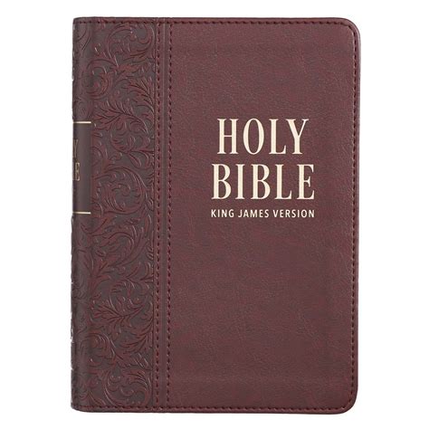 Kjv Holy Bible Large Print Compact Brown Faux Leather Red Letter