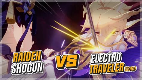 Raiden Shogun Vs Electro Traveler Solo Genshin Impact Youtube