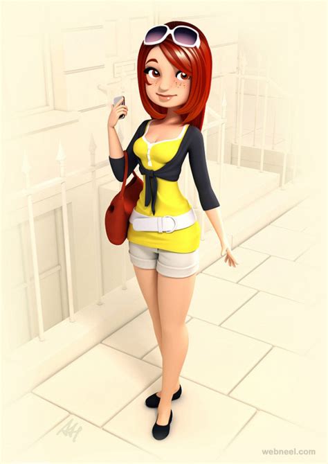 3d Girl Cartoon Character By Andrew 21