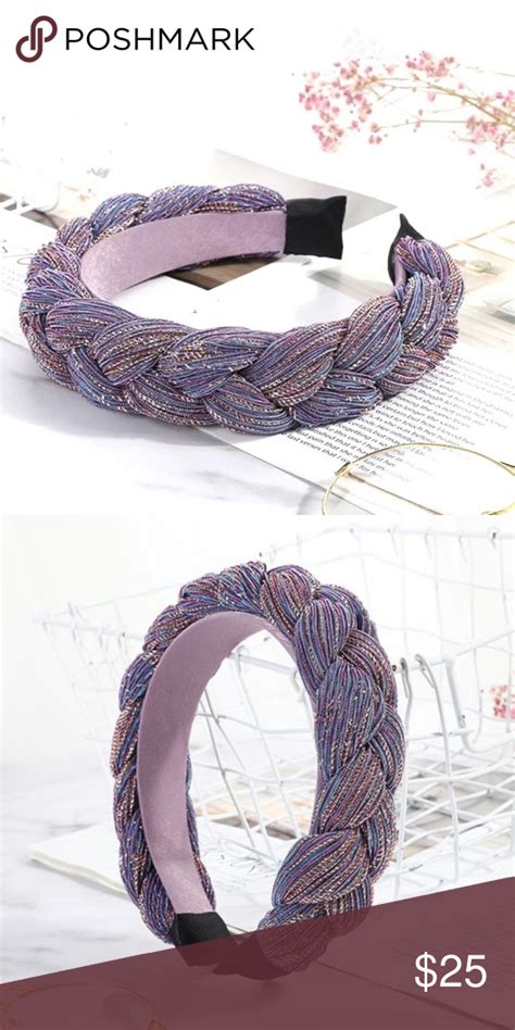 iridescent purple braided headband purple braids boutique headbands braided headband