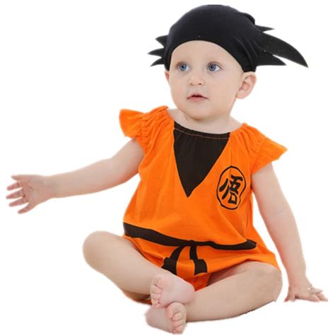 Newborn Baby Boys Romper With Hat Dragon Ball Printed Goku Costume