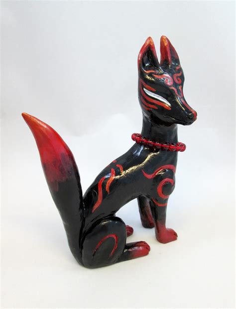 Fire Spirit Fox Kitsune Figurine By Dragoncid On Deviantart