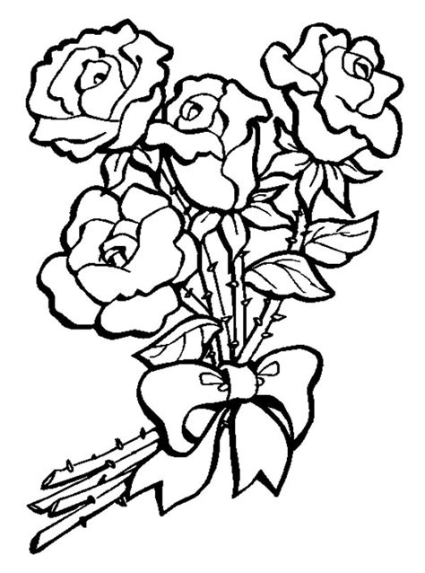 Resultado de imagem para bouquet draw reference. Flower Bouquet of Roses Coloring Page | Color Luna