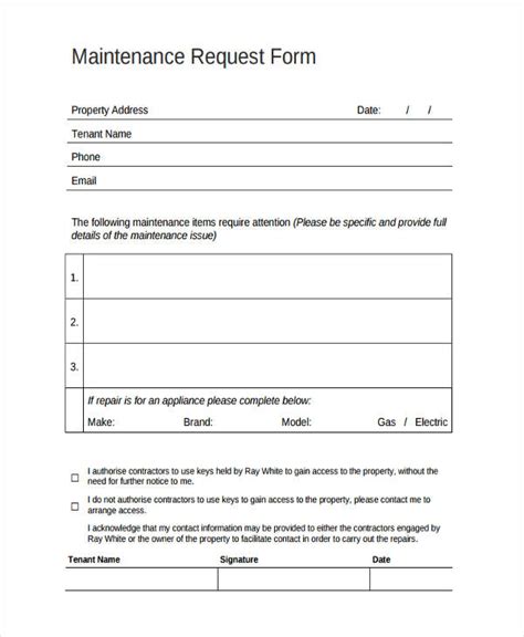 FREE Maintenance Request Forms In PDF MS Word